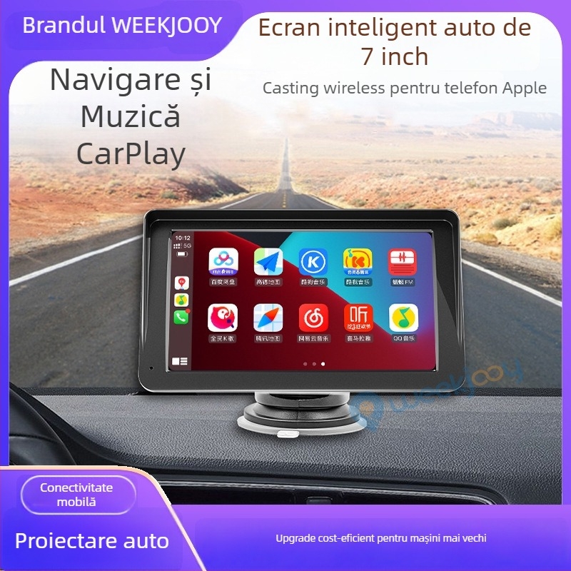 Ecran inteligent montat pe vehicul cu proiecție wireless, model X70, Linux OS, quad-core, acceptă Apple CarPlay și Huawei HiCar, hărți Amap/Baidu/Tencent