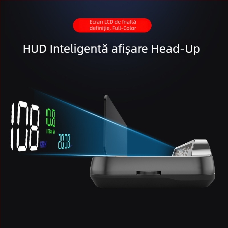 Big Plus HUD auto: afișaj head-up electric, pliabil și reglabil pe înălțime, alimentare prin OBD, detector de viteză și navigație încorporată
