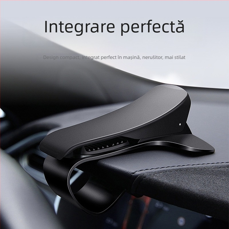 Suport pentru telefon pentru panoul de instrumente auto cu HUD vedere directă, ABS, rotație 360°, braț consolă centrală