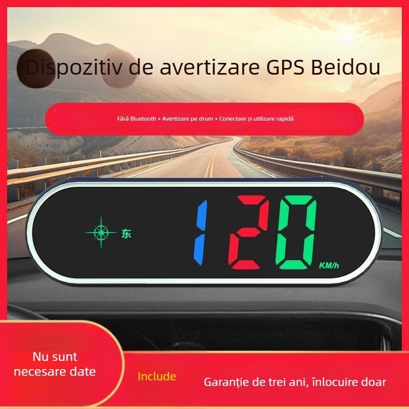 Afișaj Head-Up pentru autoturism cu navigație Beidou, alerte vocale, compatibilitate universală, model 2025