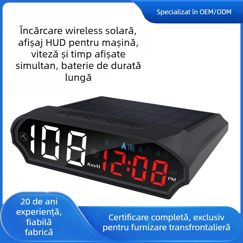 Display HUD solar pentru mașină cu detector radar de viteză, GPS wireless, design simplu — Brand AOEDI, Origine Shenzhen, Alimentare USB, Greutate 0,2 kg