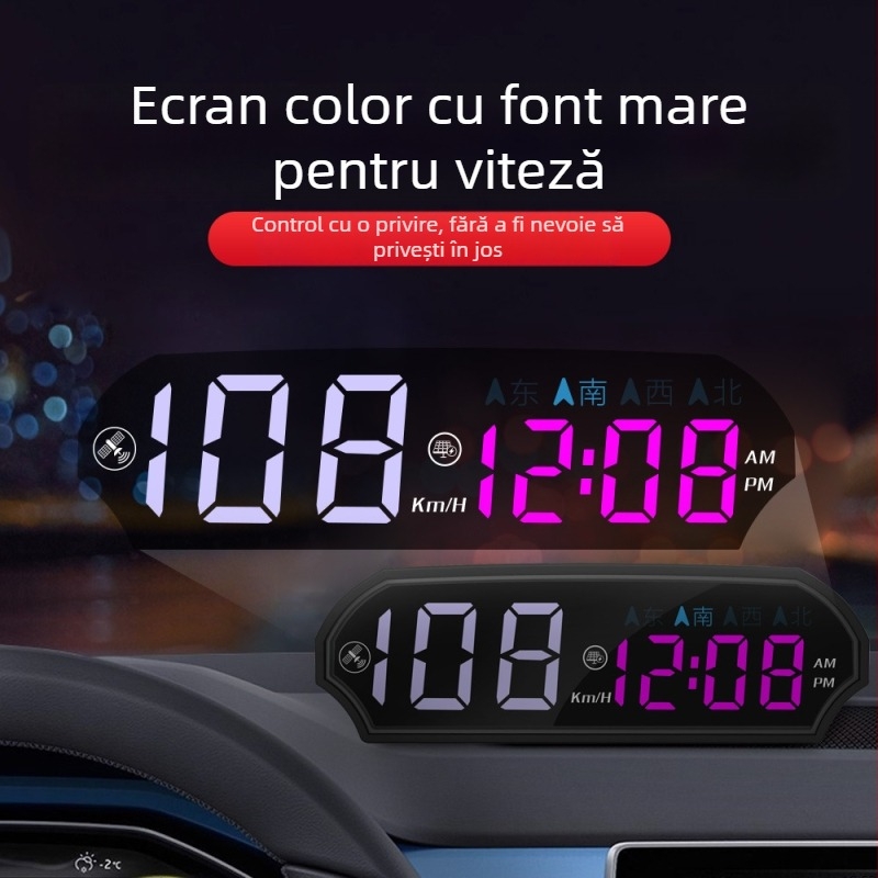 Display HUD solar pentru mașină cu detector radar de viteză, GPS wireless, design simplu — Brand AOEDI, Origine Shenzhen, Alimentare USB, Greutate 0,2 kg