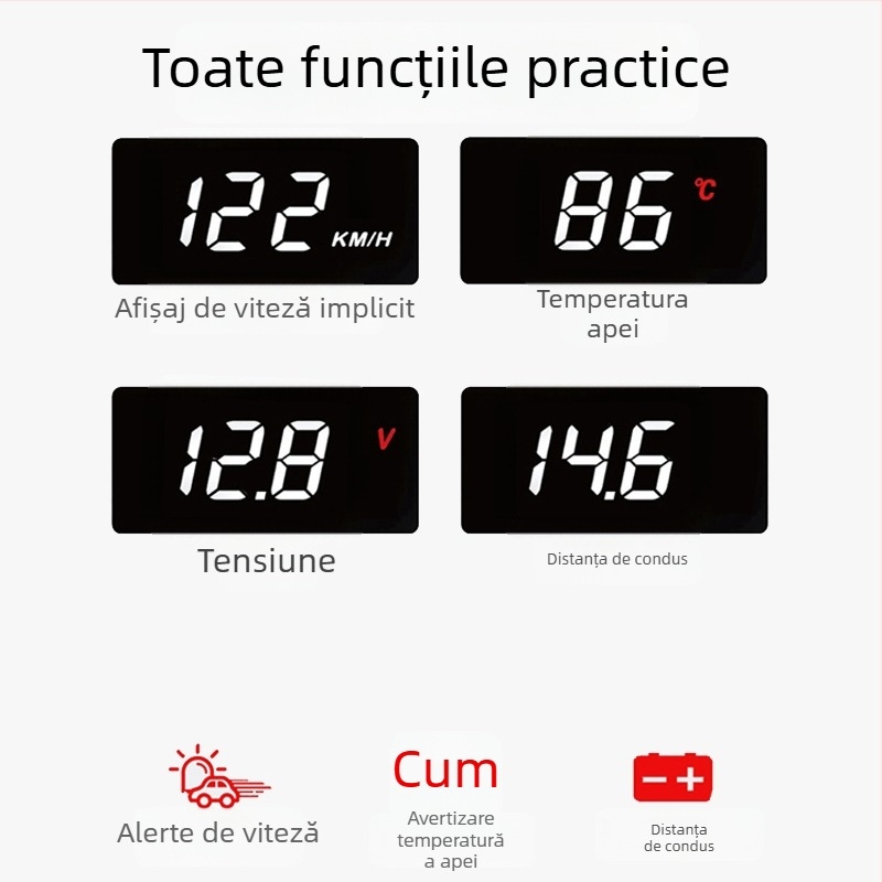 Display HUD pentru mașină A100 cu proiecție OBD, alimentare pe baterie, control manual