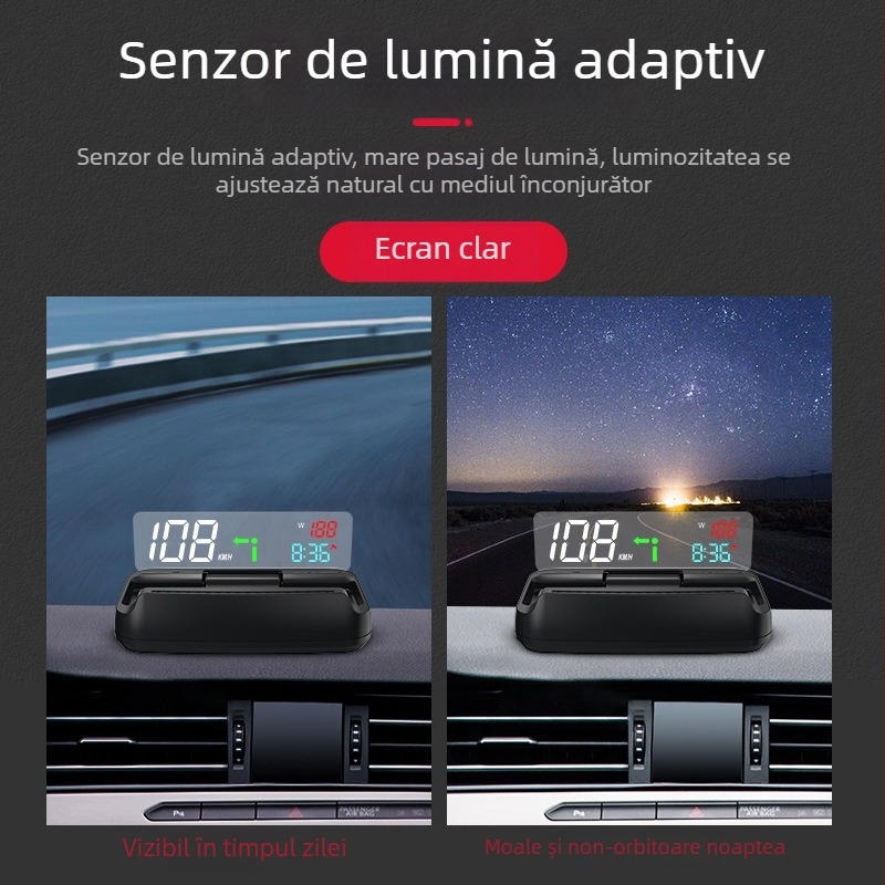 HUD pentru autoturism MX-GPS, alimentare USB, control manual, 58 g