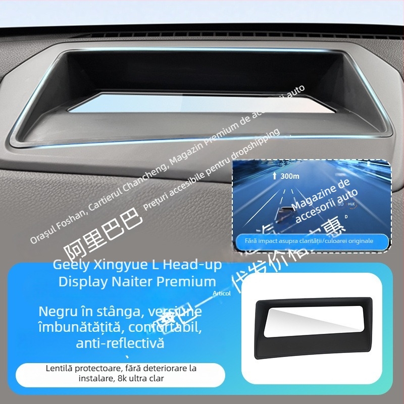 Cadru protector HUD pentru Geely Xingyue L (versiune încorporată) – ABS, capac de protecție a prafului pentru bordul de instrumente