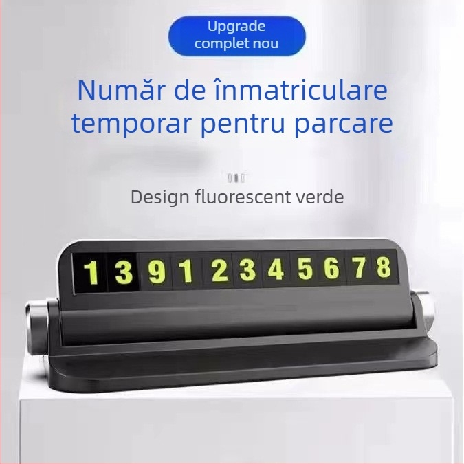 Suport auto pentru telefon XHD, tip Lazy Stand, din plastic, cu clemă ID ascunsă și card de parcare multifuncțional