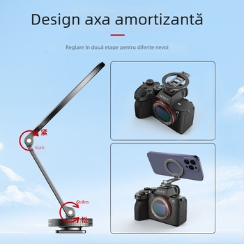 Suport MagSafe pliabil din aliaj pentru telefon, pentru filmare orizontală și verticală, cu suport pentru monitor