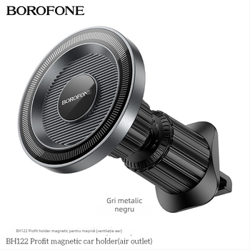 BOROFONE BH122 Suport auto magnetic în formă de inel pentru aerul din sistemul de ventilație, snap-in, universal, PC+ABS