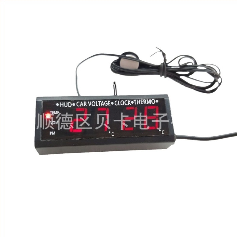 EC10 afișaj HUD cu voltmetru LED, temperatură interioară și exterioară, ceas