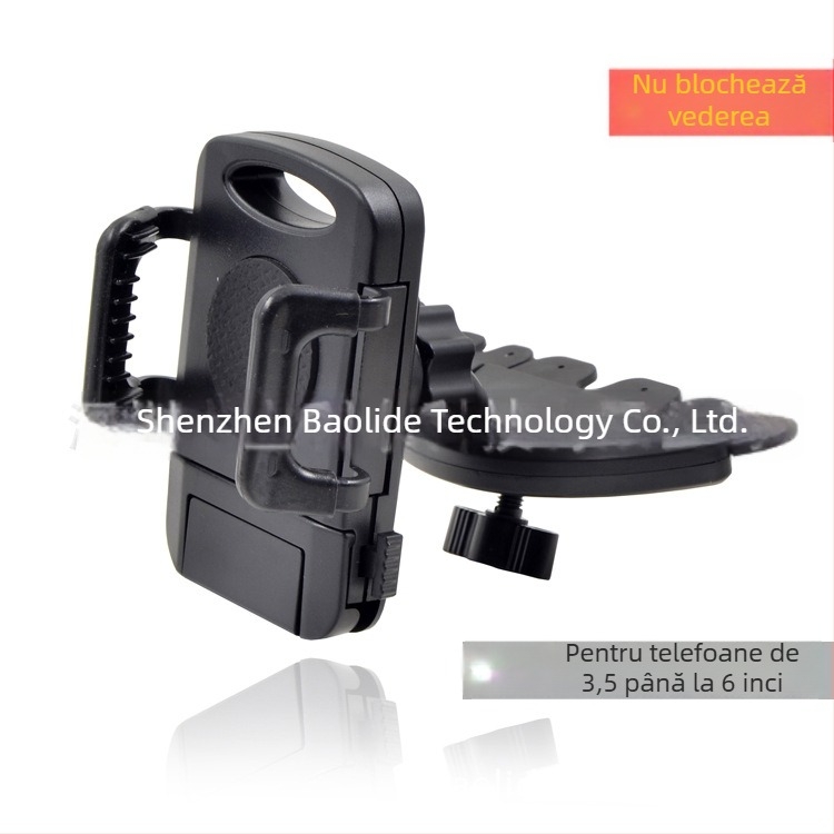 Ryo Junye Suport auto pentru telefon navigație – suport universal CD-slot, compatibil Apple, Samsung, Huawei, Xiaomi, din plastic