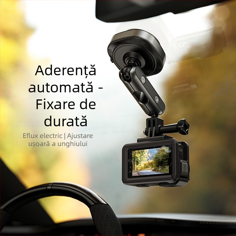 Stativ de sus pentru camere de acțiune, montură cu ventuză electrică pentru mașină, aluminiu + ABS