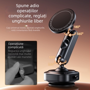 Boneruy Suport auto pentru telefon – Aderență magnetică puternică, suport pentru navigație, pliabil din aliaj de aluminiu