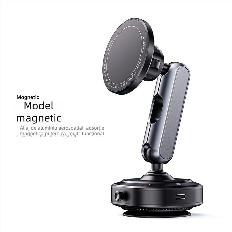 Boneruy Suport auto pentru telefon – Aderență magnetică puternică, suport pentru navigație, pliabil din aliaj de aluminiu
