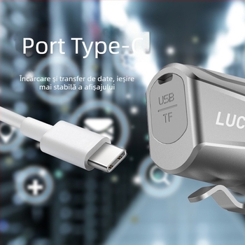 K66 Registrator/ Cameră montat pe ghidon pentru ciclism în aer liber, unghi de filmare 120°, senzor 2.0 MP, suport TF până la 64 GB, alimentare încorporată