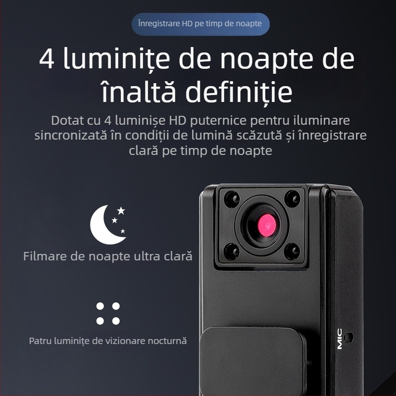 A9 Înregistrator cu clips, unghi de filmare 90°, 1 MP, USB, TF card până la 128 GB