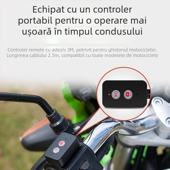 MT20 Cameră de bord pentru motocicletă, lentile duale, rezistentă la apă, unghi de vizionare 120°, 2.0 MP, ecran de 3 inch, telecomandă prin cablu