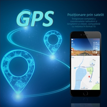 M7 cameră pentru motocicletă cu înregistrare duală față-spate, unghi de vedere 170°, Wi‑Fi, suport TF card până la 256 GB