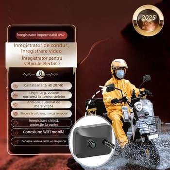 Cameră HD panoramică pentru motocicletă, alimentare USB, înregistrare pentru sporturi în aer liber
