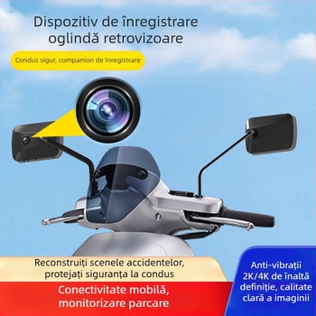 Cameră HD panoramică pentru motocicletă, alimentare USB, înregistrare pentru sporturi în aer liber