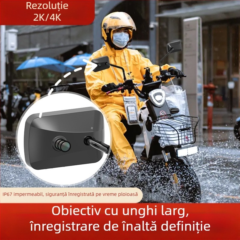 Cameră HD panoramică pentru motocicletă, alimentare USB, înregistrare pentru sporturi în aer liber