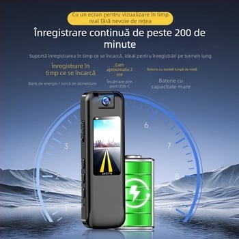 Cameră de acțiune purtabilă pe piept – unghi 150°, 1080p, ecran 2,31 inch, stocare TF Card, viziune de noapte