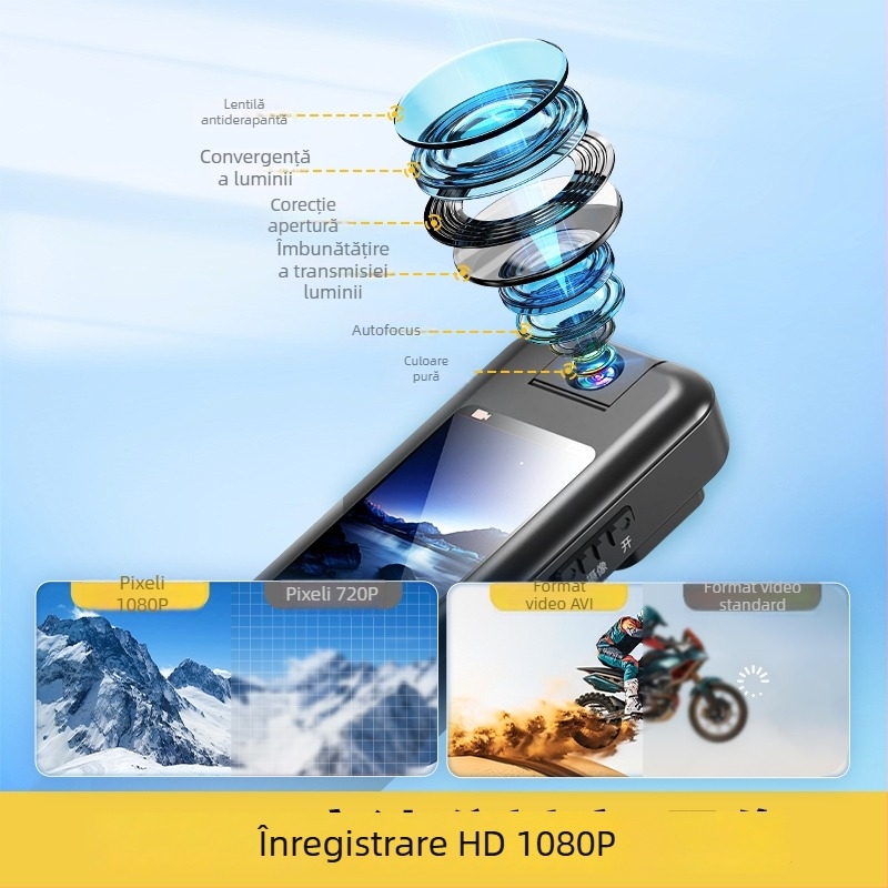 Cameră de acțiune purtabilă pe piept – unghi 150°, 1080p, ecran 2,31 inch, stocare TF Card, viziune de noapte