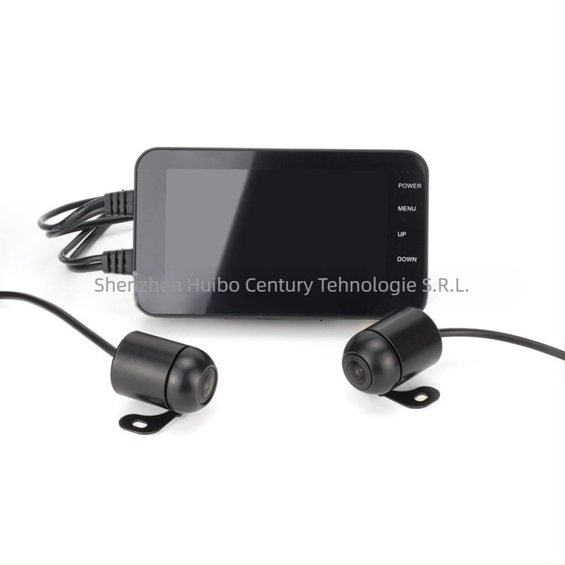 MT003 DVR pentru motocicletă cu înregistrare duală față-spate, impermeabil, 1080P, unghi de 140°, suport până la 32GB