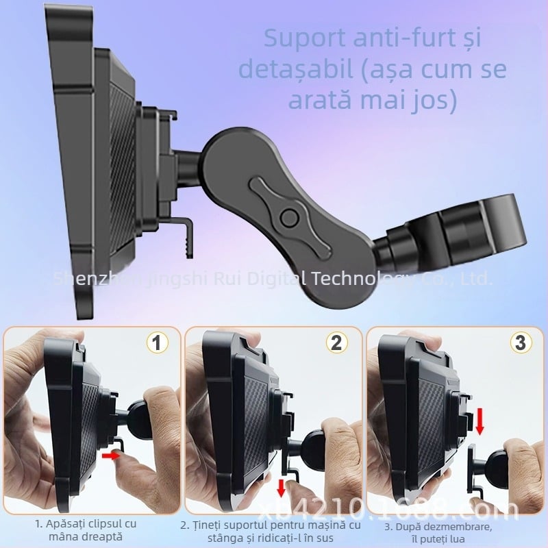 Navigație motocicletă CarPlay wireless, IP67 impermeabil, afișaj portabil, suport TF până la 64GB, alimentare 12V