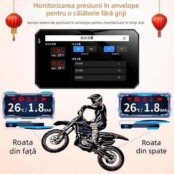 Unitate CarPlay fără fir pentru motocicletă, înregistrare 2K HD, navigație GPS și monitorizare a presiunii în pneuri – toate într-un singur dispozitiv