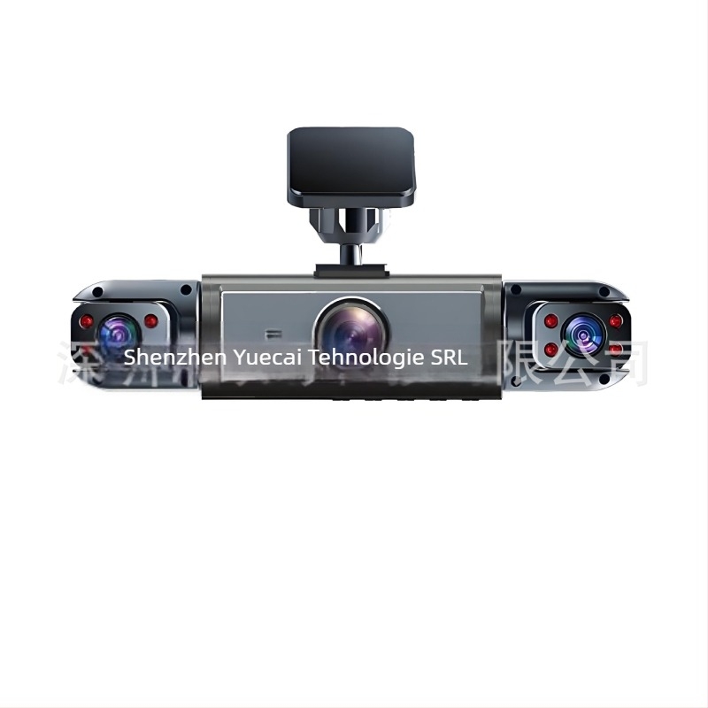Dashcam cu patru lentile, rezoluție 1080p, unghi de vizualizare 150°, ecran de 3,0 inchi, transfer USB de date