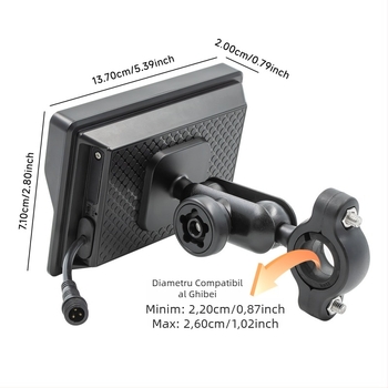 CarPlay fără fir pentru motocicletă – navigație GPS, Bluetooth, ecran tactil, impermeabil