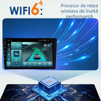 Android Wireless CarPlay ecran OLED capacitiv, MP5 player auto, 2+32GB, FM radio, 12V DC