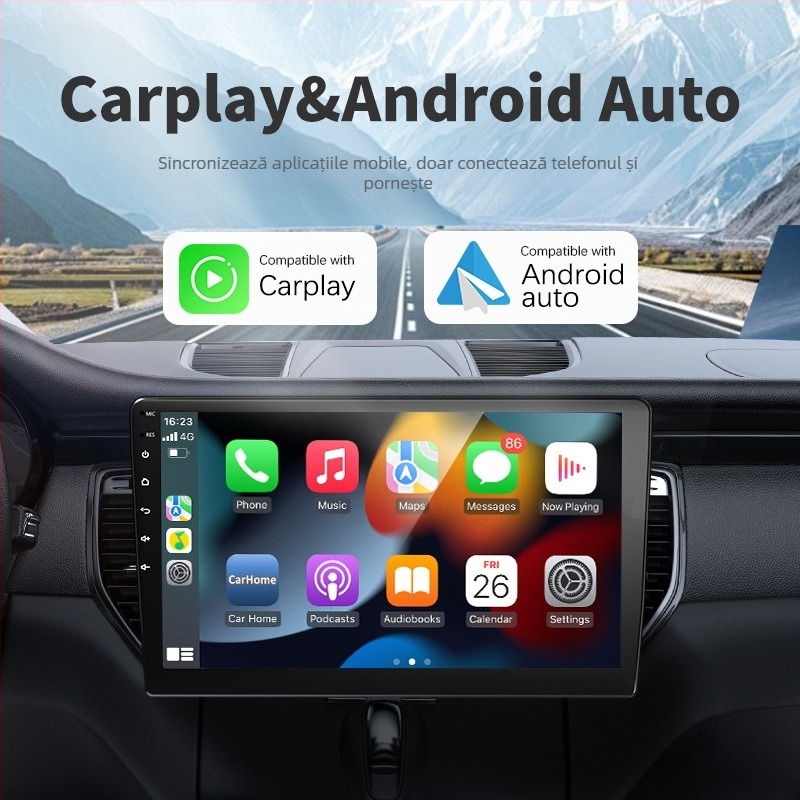 Unitate infotainment auto MP5 cu CarPlay fără fir, Android Auto, Linux, display LED, model TH-S11-9