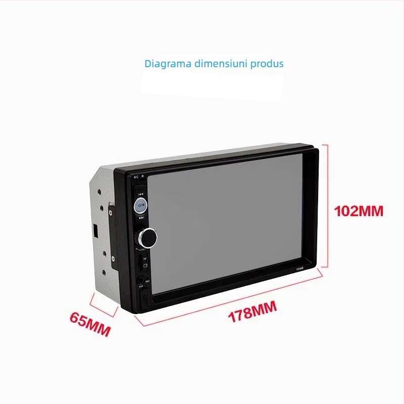 Player MP5 cu CarPlay wireless pentru mașină, Bluetooth, slot SD, sunet 3D, model 701, rază 20 m, formate video AVI RMVB MPEG-4 FLV MPG RealPlayer