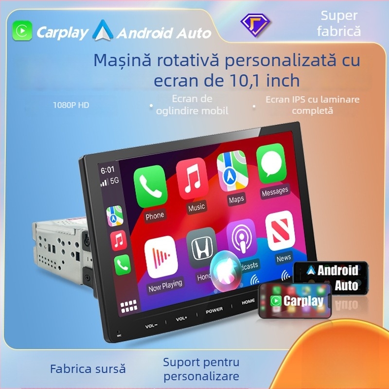 TH-S1002 MP5 player pentru mașină cu CarPlay wireless și Android Auto — 2GB RAM, Bluetooth, Suport SD Card, Formate video AVI/MKV/MPEG/TS