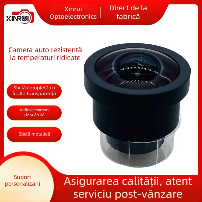 Lentilă cu focalizare fixă pentru camera auto, unghi ultra-larg de 150°, f/1.8, distanță minimă de focalizare 0,2 m, structură 6G, filtru Ø20mm