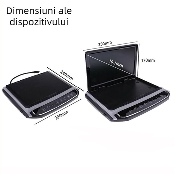 Monitor LCD de plafon auto 1018V/1018M, rezoluție 1024x600, intrare AV