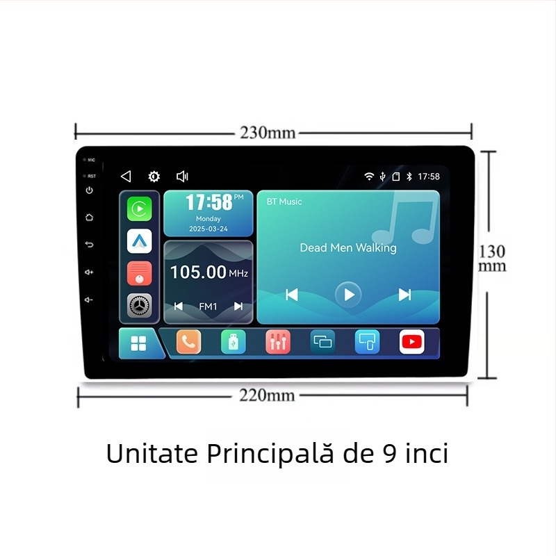 Player multimedia auto MP5 cu CarPlay, Android Auto și Bluetooth, ecran OLED, model 8268k
