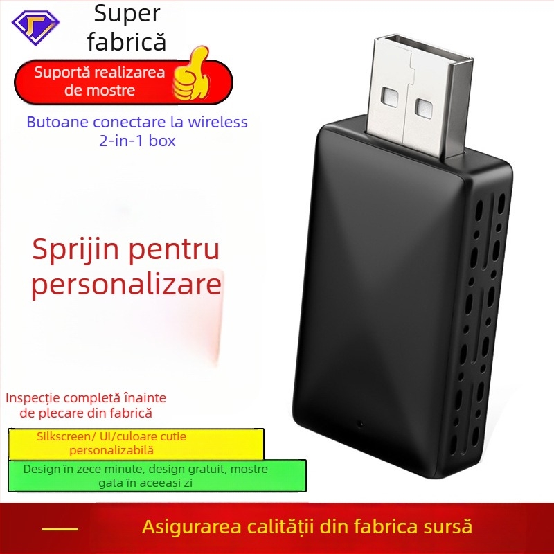 Adapter CarPlay: cablat la CarPlay wireless și Android Auto, carcasă ABS+PC, 32 g, fără alimentare externă, compatibil cu toate mașinile cu CarPlay