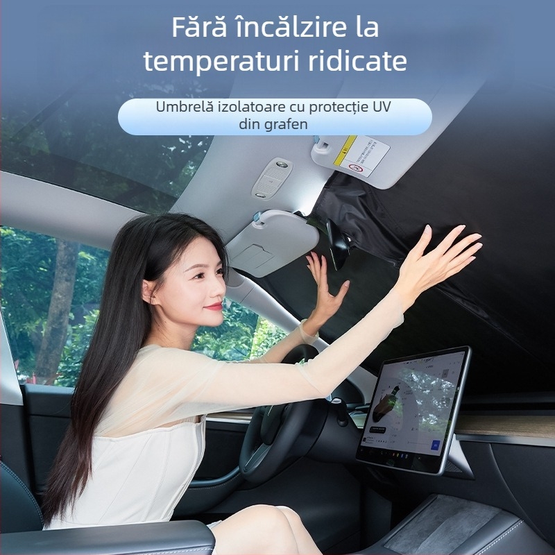 Parasolar pentru parbriz mașină, Graphene Ice Silk, montaj snap-in, modele dedicate, stil simplu (Material: Graphene ice silk; Montaj: Snap-in; Modele: Dedicated car; Stil: Simple)