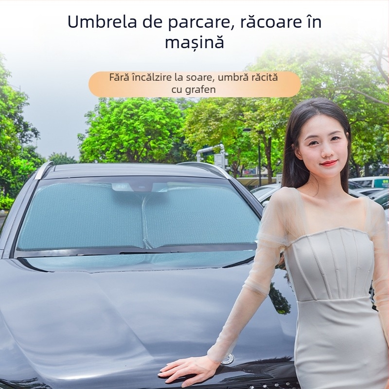 Parasolar pentru parbriz mașină, Graphene Ice Silk, montaj snap-in, modele dedicate, stil simplu (Material: Graphene ice silk; Montaj: Snap-in; Modele: Dedicated car; Stil: Simple)
