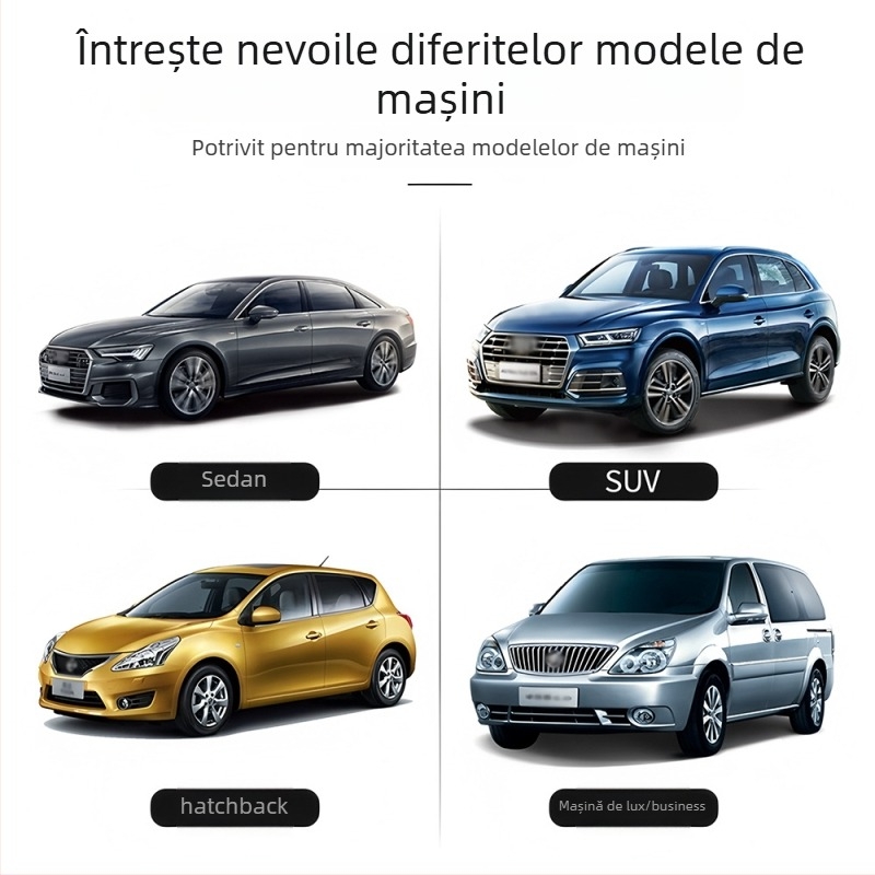 Umbra auto pentru parbrizul frontal (folie de aluminiu, montaj cu ventuză, potrivire generală, partea din față, stil simplu)