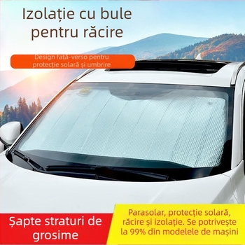 Parasolar pentru parbriz auto cu ventuze, izolație termică și protecție a intimității din folie de aluminiu