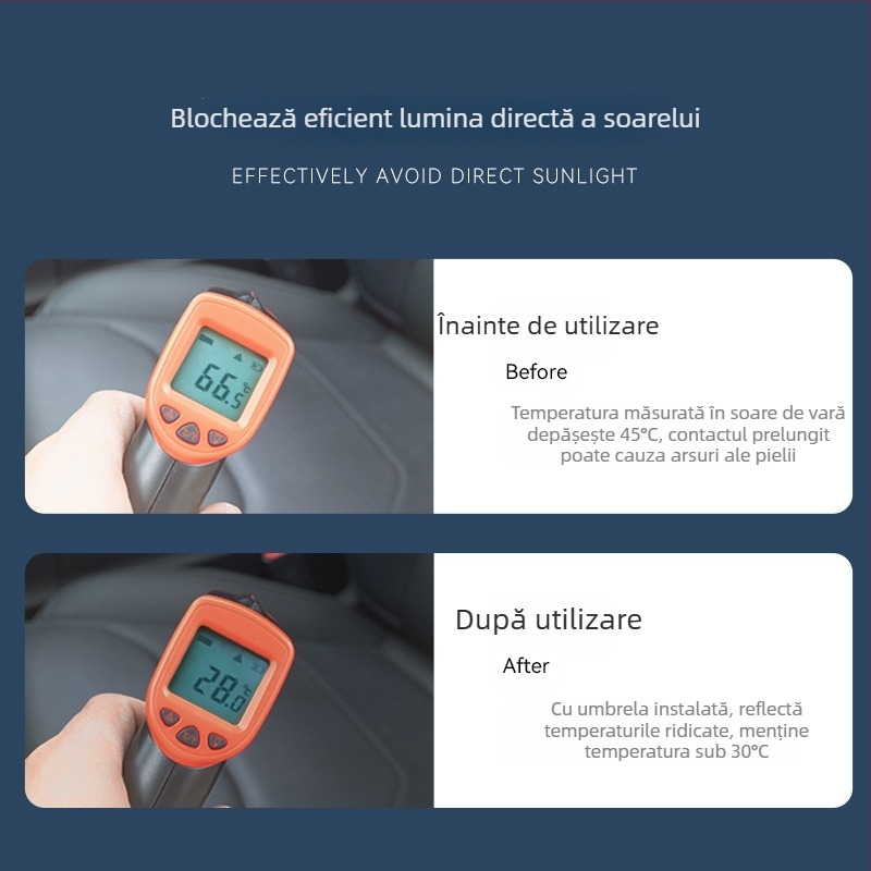 Parasolar auto pentru parbrizul frontal — folie de aluminiu, montaj tip card, compatibilitate generală, stil Original Wind, model uni