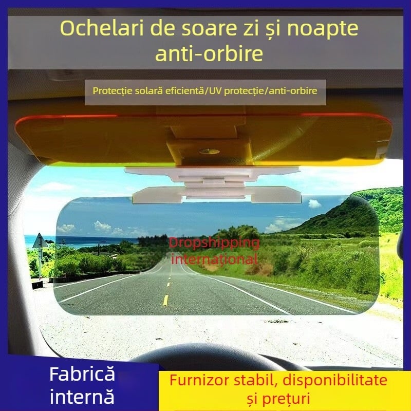 Parasolar auto, universal, montaj încorporat, zi-noapte anti-reflexie, stil minimalist, PVC