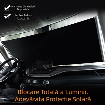 Umbră de soare pentru geamuri auto, cu ventuze, perdea extensibilă, potrivire universală, stil simplu