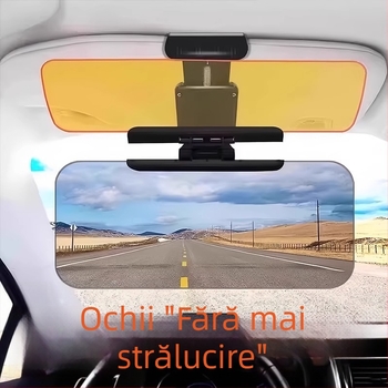 Oglindă de vizor auto anti-orbire cu vedere nocturnă, universală, montaj încorporat, design minimalist, model monocrom