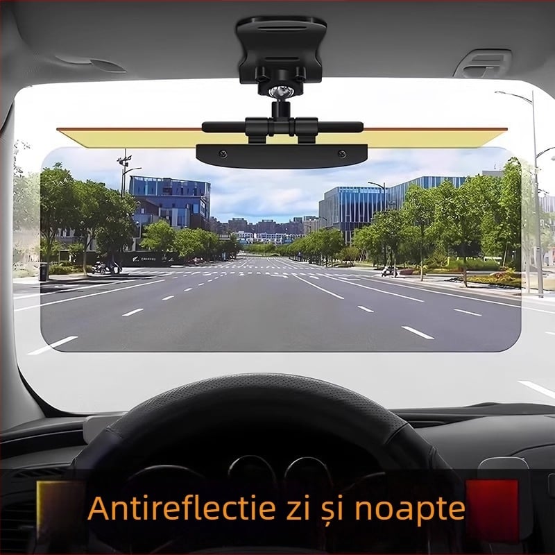 Oglindă de vizor auto anti-orbire cu vedere nocturnă, universală, montaj încorporat, design minimalist, model monocrom