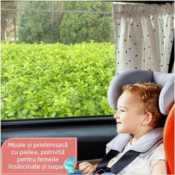 Draperie de umbrire auto cu ventuze pentru izolație termică interioară și protecție solară pentru copii