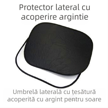 Protecție solară pentru geamul lateral al mașinii cu ventuză; material: bandă; greutate 50–80 g; imprimare logo disponibilă; etichetă privată licențiată